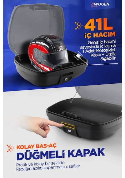 Wogen Wg41 Basic Arka Çanta 41 Litre Nardo Gri + Karbon Dizlik Siyah