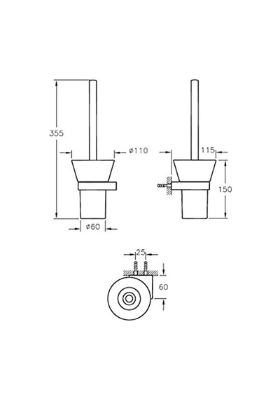 VitrA Artema Diagon A44437 Tuvalet Fırçalığı, Krom
