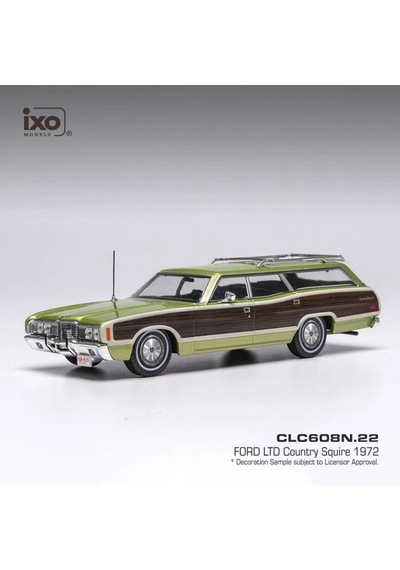 1:43 Ölçek Ixo 1972 Ford Ltd Country Squire Diecast Metal Minyatür Model Araba 10cm