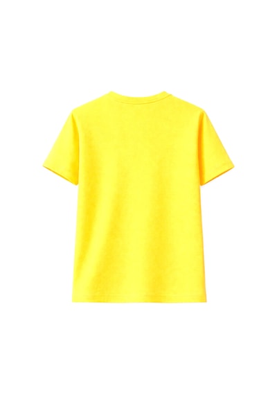 Unisex Bisiklet Yaka Original Yazılı Pamuklu Rahat Kalıp Baskılı Oversize T-shirt Sarı