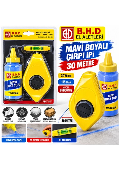 B.h.d Mavi Boyalı Çırpı İpi 30 Mt 115 Gram Ürün Kodu : Bhd00489