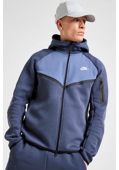 Nike Tech Fleece Mix Full Zip Windrunner Hoodie Kapüşonlu Unisex Sweatshirt Lacivert