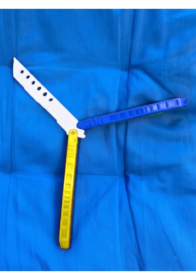 3d Baskı Plastik Katlanabilir Eğitmen Kelebek - Farklı Renkler Stres Ve Beceri Geliştirme Aksesuarı Mavi-Sarı
