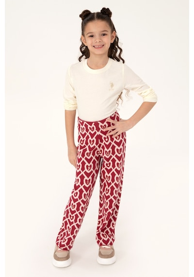 U.s. Polo Assn. Kız Çocuk Pantolon Triko 50316834-vr104 Koyu Frambuaz/dark Raspberry