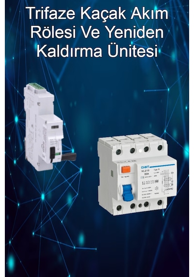 Trifaze Kaçak Akım Koruma Rölesi Ve Yeniden Kurma Ünitesi