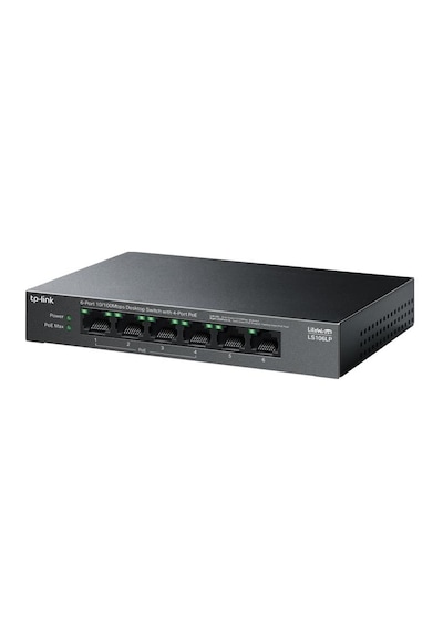 TP-Link LS106LP 4 Port 10/100 + 2 Port RJ45 Uplınk 41 W 250 M Switch
