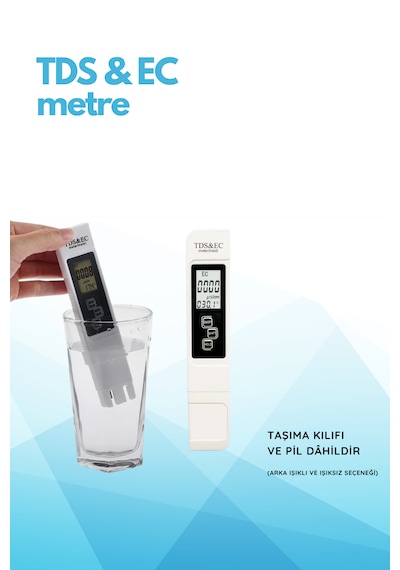 Novasmart Tds & Ec Su Ölçer Tds Metre - Dijital Su Kalite Test Cihazı Hidroponik, Akvaryum Ve Içme Suyu Ölçüm İletkenlik Ve Tds Ölçerler