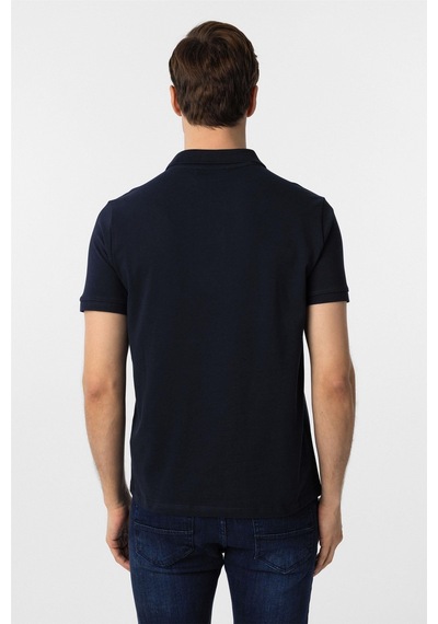 Süvari Lacivert Slim Fit Düz Polo Yaka Tişört