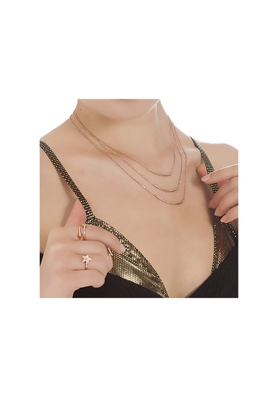 Kuyumcudukkani Eğimli Çubuk Süslü Kolye-37239-r Rose Gold