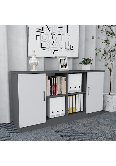 Pasha 4'lü Ofis Takımı  Model 6 Füme Beyaz