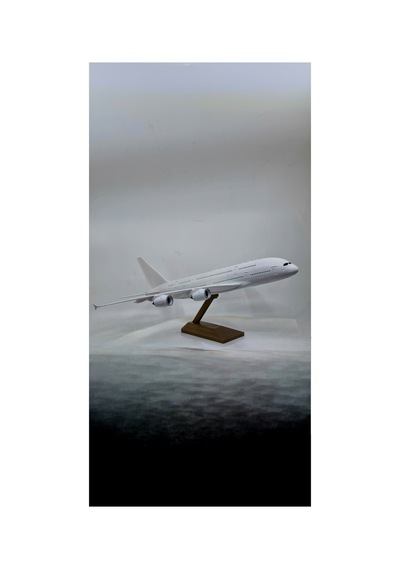 Airbus 380 Maket 36 Cm Boy 40 Cm Kanat Genişliği Beyaz