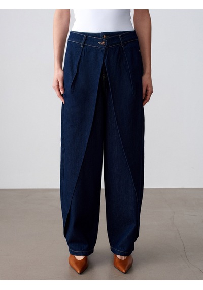 Dilvin 72314 Pamuk Baggy Pantolon-lacivert 34