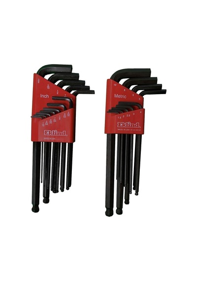 Tool 13221 Bilyalı Altıgen L-anahtar Allen Anahtarı Kombo- İnç/mm 2 Set 21 Parça