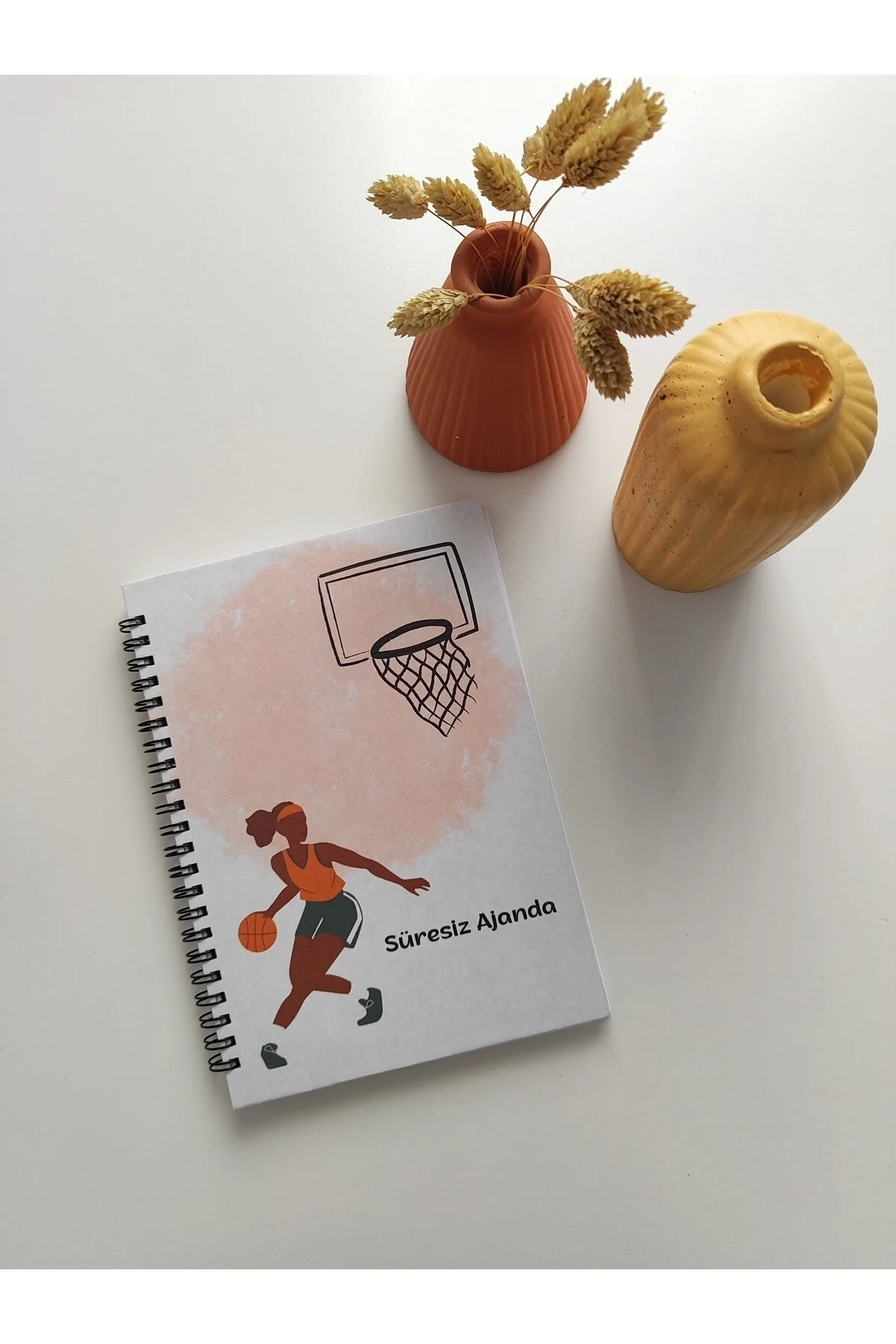 Haftalık Planlayıcı Defter, Basketbol Temalı Defter, Not Defteri Pembe