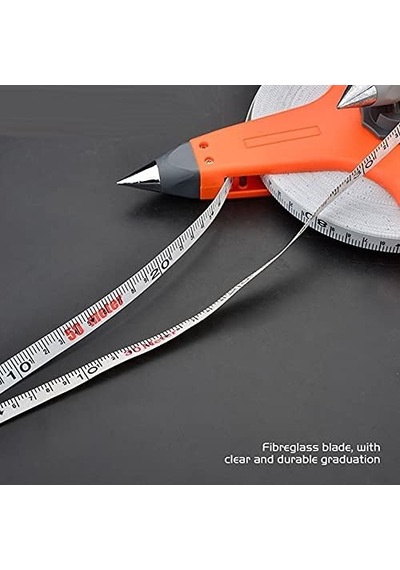 Mezura Makarası - İnç/metrik Uzun Ölçüm Bandı - Ağır Hizmet Tipi Fiberglas Bıçak - Ölçüm, Spor, Kütük İ 0 - 300 MM
