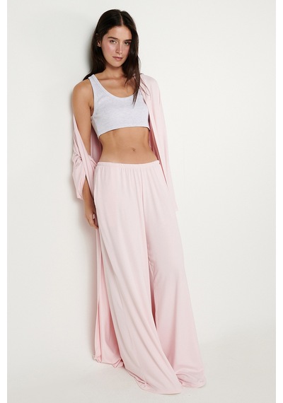 Ac&co / Altınyıldız Classics Kadın Pembe Yumuşak Dokulu Standart Fit Cepli Beli Lastikli Rahat Örme Pantolon