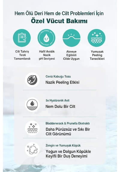 Akneye Eğilimli Ciltler İçin Nazik Peeling Etkili Duş Jeli Daily Acne Relax Body Wash Diğer