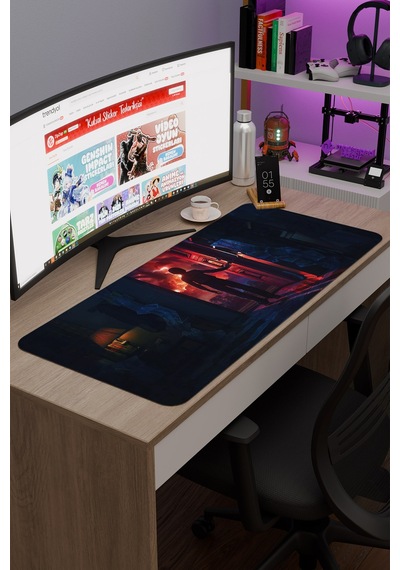 Stranger Things 2 V4 90x40 Xxl Gaming Kauçuk Kaymaz Taban Mouse Pad Fare Altlığı