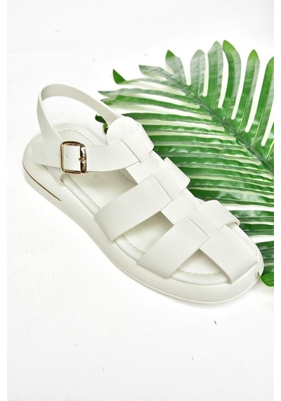 Fox Shoes S518106009 Beyaz Kadın Sandalet Beyaz