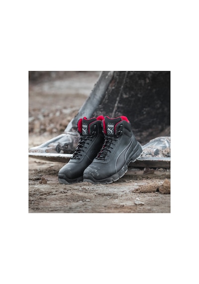 Puma Safety Condor Mid Siyah Çelik Burunlu Nubuk Deri İş Ayakkabısı S3 Src Esd 37 Numara