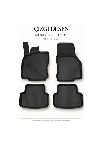 Ford Fiesta 2014 Çizgi Desen 3d Havuzlu Paspas Takımı
