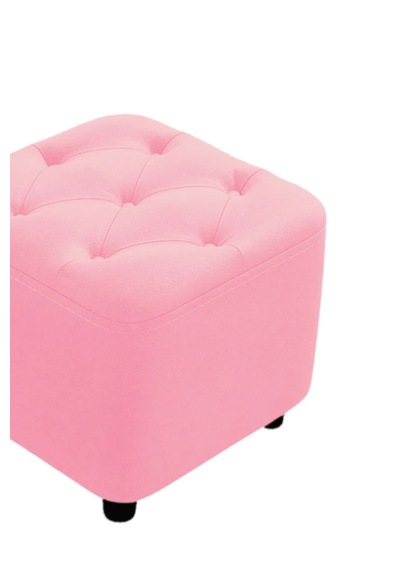 Most Hallow Kapitoneli Kare Puf 11 Pembe Kadife Kumaş Evinize Te