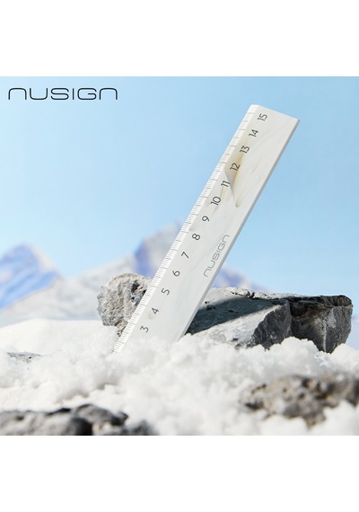 Nusıgncetvel 15 Cm Gri Çift Taraflı Ölçekli Okul Cetveli Beyaz