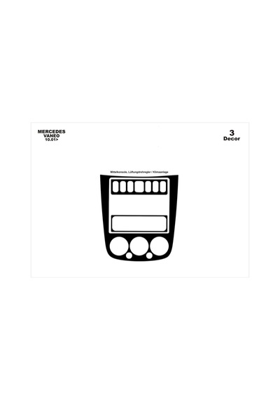 Mercedes Vaneo Torpido Kaplama 2001-2006 3 Parça Piano Black