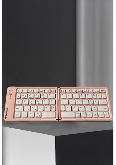 Torima TK-08 Pembe Kablosuz Katlanabilir Şarjlı Taşınabilir Mini Bluetooth Klavye