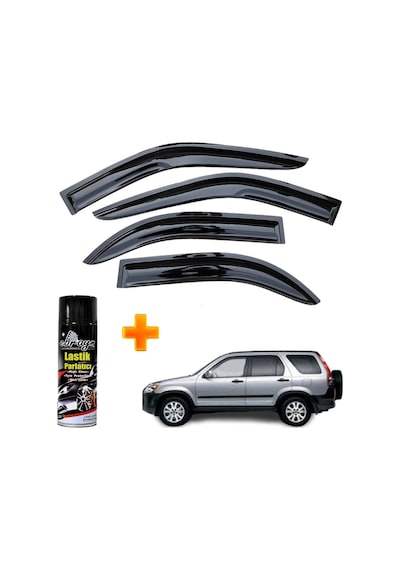 Honda Crv Mügen Cam Rüzgarlığı 2002-2007 Arası 4 Lü Takım +500ml Lastik Parlatıcı