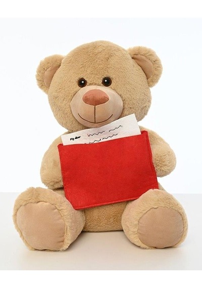 Pufu Toys Pelüş Mektup Tutan Kahverengi Ayıcık 40 Cm 04014