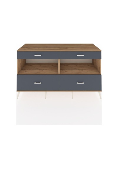 Kronos Konsol 2 Raflı 4 Çekmeceli 176x59x99 Çam-çam/antrasit Çam-çam/antrasit