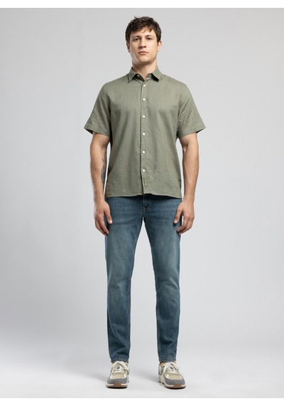 Lee Cooper Haki Erkek Keten Karışımlı Gömlek 262 Lcm 241003 Andre Haki