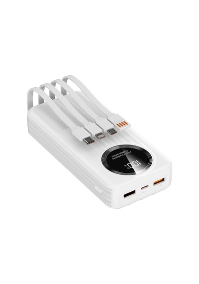 S-link Ip-g220 20000mah Pd20w+qc3.0 Dahili Kablolu Beyaz Lcd Taşınabilir Pil Şarj Cihazı Powerbank Siyah