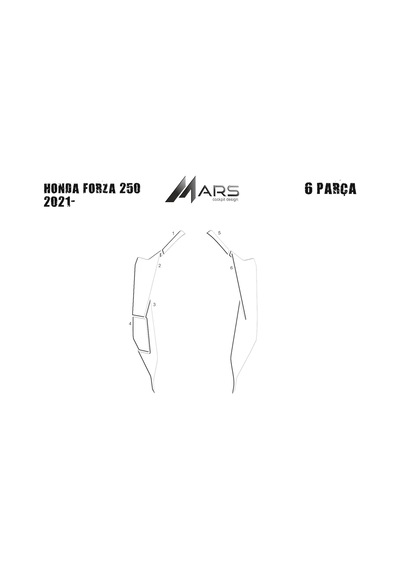 Forza 250 2021-2 Parça Yan Kaplama 6 Parça Siyah 57734221