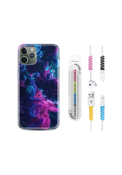 Apple Uyumlu iPhone 13 Pro Max Kılıf Kablo Koruyuculu Cloud Purple 1804