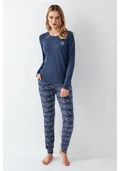 Arnetta Kadın Mavi Pijama Takımı Ar3400-s-v1 Mavi