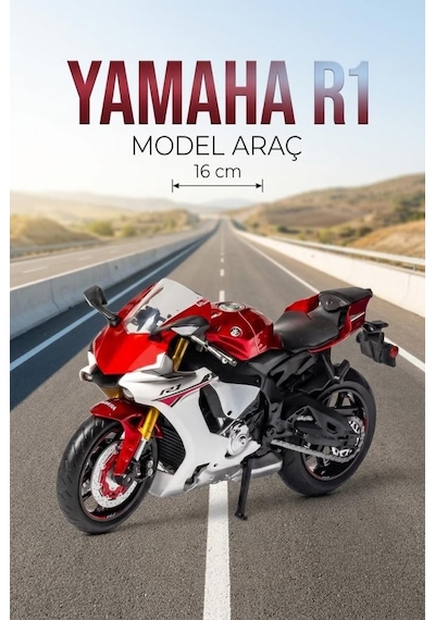 Hobbiez Lisanslı Yamaha Yzf-r1 Model Diecast 1/12 Ölçek Metal Motosiklet Araç