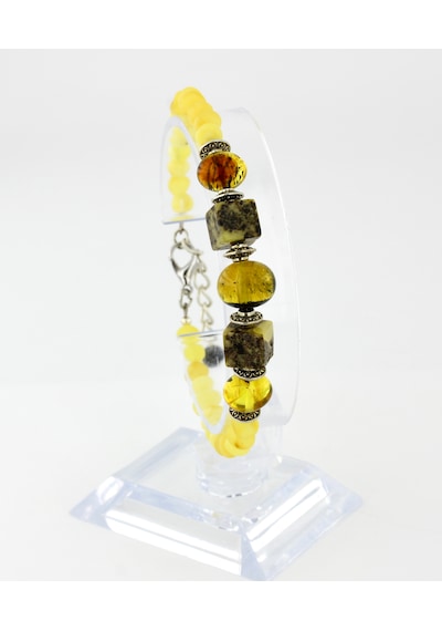 Kehribar Bayan Bileklik Özel Tasarım Ambergold Blk23-69 Çok Renkli