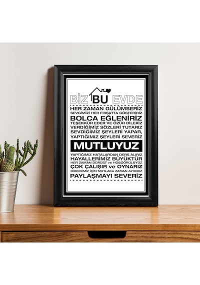 Ailenize Özel Dekoratif Ev Hediyesi Baskılı Çerçeve 24x33x1 Cm Sku: Smgstk0f9d2bd660