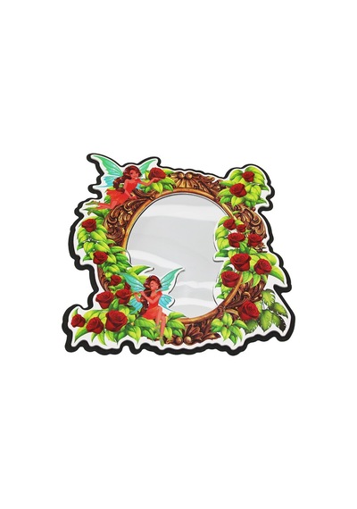 Desenli Aynalı Duvar Sticker 5639 Abanoz