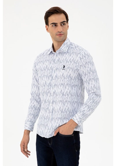 U.s. Polo Assn. Erkek Beyaz Gömlek Desenli 50296864-vr013 Beyaz
