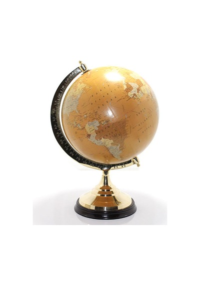 1 Adet Pirinç Dünya Küre Masa Üstü Dekoratif Yer Küresi Ve Harita Globe, Pirinç Malzeme Tasarım, 47 Cm