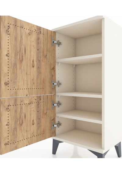 Arges Komodin 3 Raflı 2 Kapaklı 44x30x96 Aytaşı-çam Aytaşı