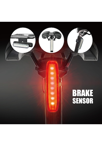 Bike Sky Brıvıga - Lw-beam50 Pro 50 Lümen Kablosuz Kumandalı Dönüş Sinyali Fren Sensörlü, 8 Kırmızı + 9 Sarı Siyah