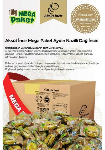 Üreticisinden Jumbo Boy Hijyenik Tek Tek Paketli Aydın İnciri Ab Coğrafi İşaretli 10kg Mega Paket