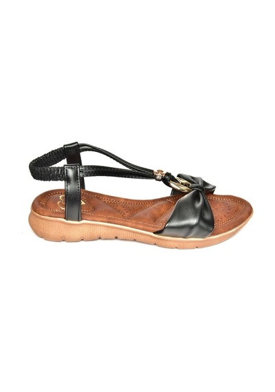 Fox Shoes S258013509 Siyah Alçak Tabanlı Kadın Sandalet Siyah