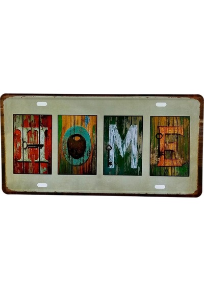 Dekoratif 3D Metal Plaka Home 30cm