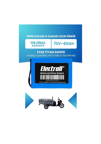 Fcm Titan 66000 Batarya Standart Kapasite Lifepo4 72v 60ah Elektrikli Motosiklet Bataryası