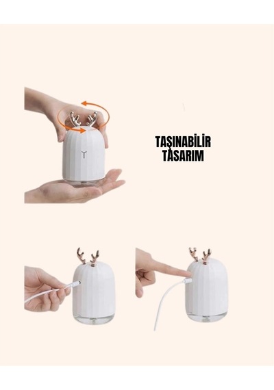 4 8 Saat Çalışma Süreli Usb Portatif Masa Nemlendirici -